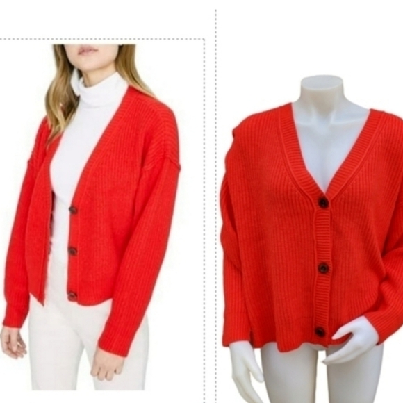 Sanctuary Shaker Knit Tomato Cardigan XXL - Picture 1 of 6